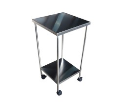 Mesa Auxiliar De Inox Com Rodas - 40 X 40 X 80